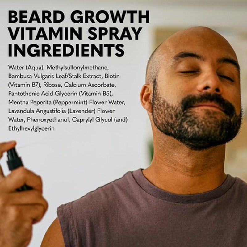 Beard Club Derma Roller & Biotin Beard Growth Vitamin Spray - Microneedle Roller for Men and Women with 540 Titanium Microneedles - Beard Roller & Beard Oil for Face, Body and Scalp - Vitamin B7, B5
