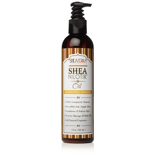 Shea Terra Organics Shea Nilotik’ Oil Scented With Mongongo Banana | Natural Daily Skin Moisturizer & Conditioner - 8 oz