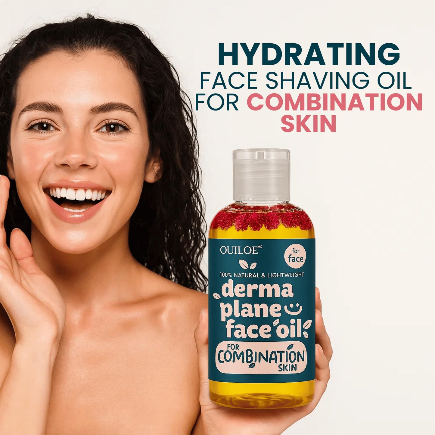 Dermaplane Oil for Combination Skin - Shave Oil for Women, Face Shaving Oil for Women, Use with a Dermaplaning Tool, Razor, Shaver or Microblade for Close Shave 2 oz by Ouiloe