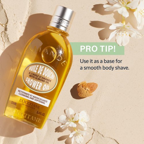 L'OCCITANE Cleansing & Softening Almond Shower Oil, Oil-to-Milky Lather, Softer Skin, Smooth Skin, Cleanse Without Drying, With Almond Oil'