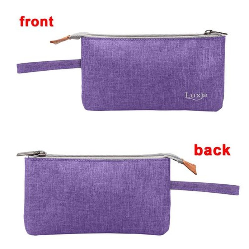 LUXJA Essential Oil Carrying Bag - Holds 9 Bottles (5ml-15ml, Also Fits for Roller Bottles), Portable Organizer for Essential Oil and Small Accessories, Purple