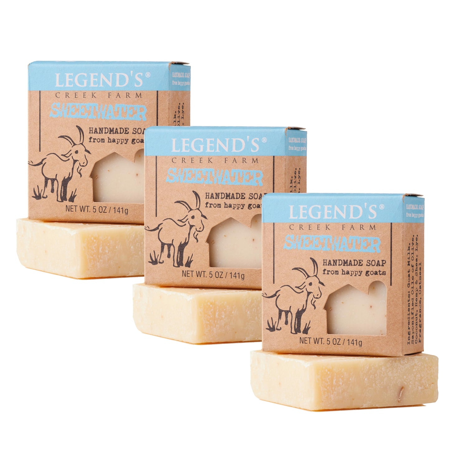Legend's Creek Farm Goat Milk Soap, Sweetwater, 5 Oz, Pack of 3