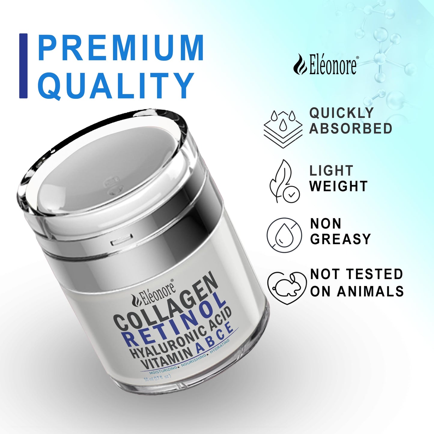 ELEONORE Instant Face Lift Cream, Face Moisturizer, Lotion for Extremely Dry Skin - Face Moisturizer For Aging Skin, Mens face lotion, Clinically Tested. 1.7 Oz