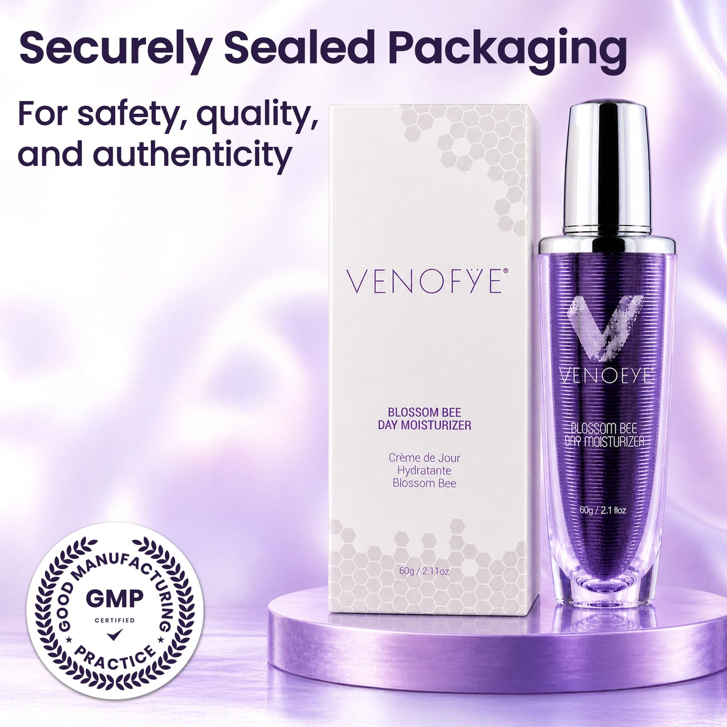 Venofye Blossom Bee Day Moisturizer - Bee Venom & Shea Butter - 2.11 Oz