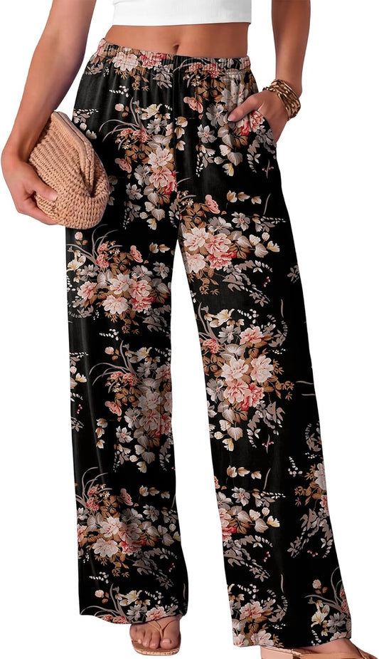 Wide Leg Pants for Women - Flowy Palazzo Trousers with Pockets | Summer Spring Fashion