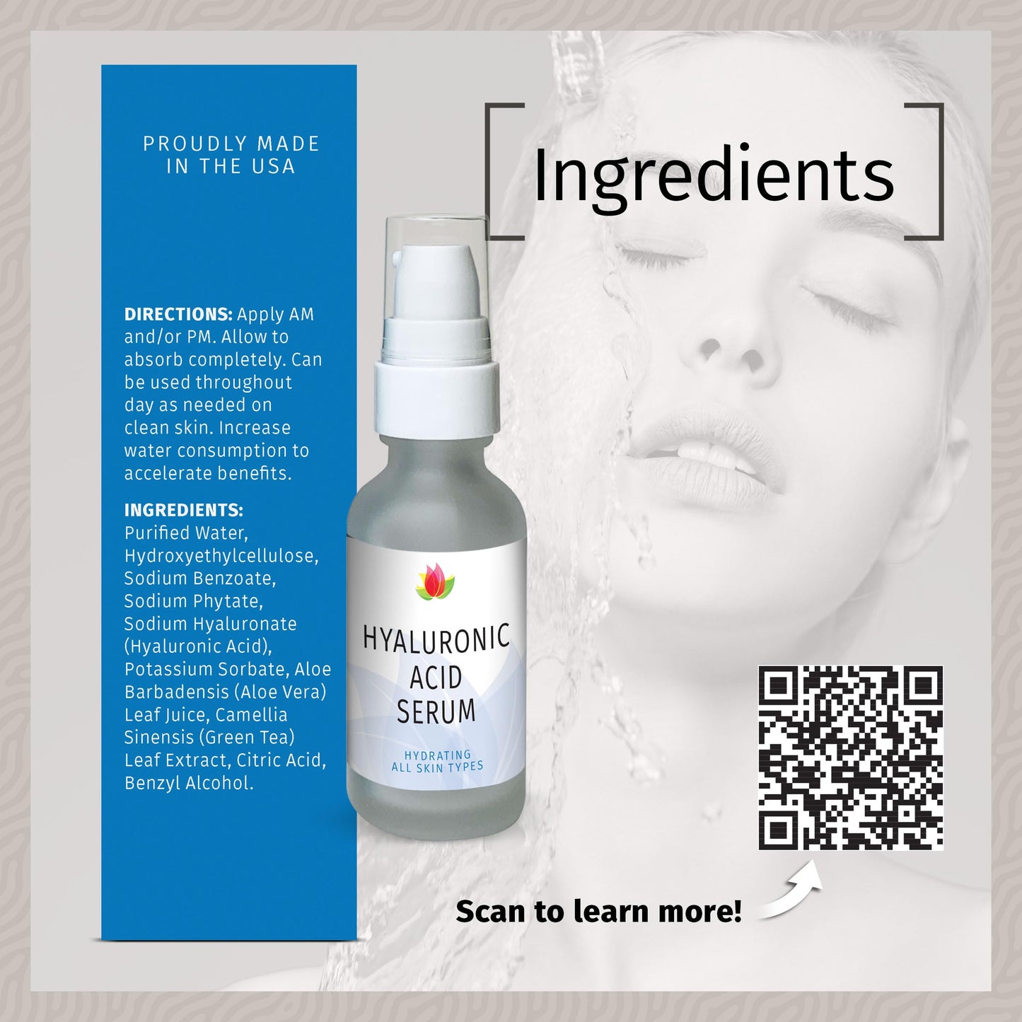 Reviva Labs Hyaluronic Acid Serum for Face and Neck - Moisturizing, Nourishing, and Hydrating Serum Acido Hialuronico - Face Serum for Women, 1 Fl Oz