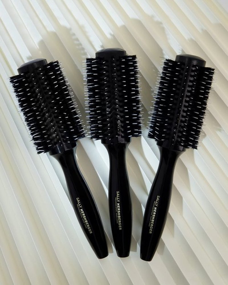 SALLY HERSHBERGER Large Round Brush - Premium, Salon-Tested, Volumizing and Smoothing Barrel Hair Brush - For Styling, and Blow Drying Thick Through Fine Hair - Boar Bristle Design - 1 pc