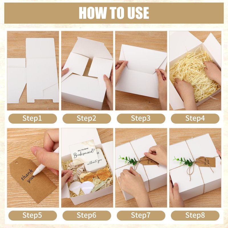 Fingertip WD 81 Pcs Bridesmaid Proposal Gift Jewelry Box Including Bridesmaid Bridal Hairband Sunglasses Powder Puff Bridesmaid Cards Gift Box for Wedding Champagne