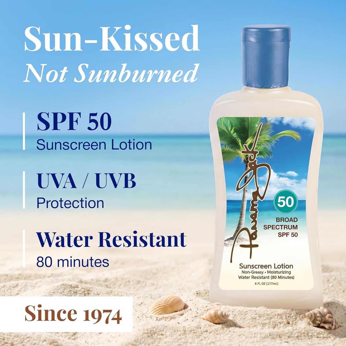 Panama Jack Sunscreen Lotion SPF 50 - High-Protection Formula | 1-Pack