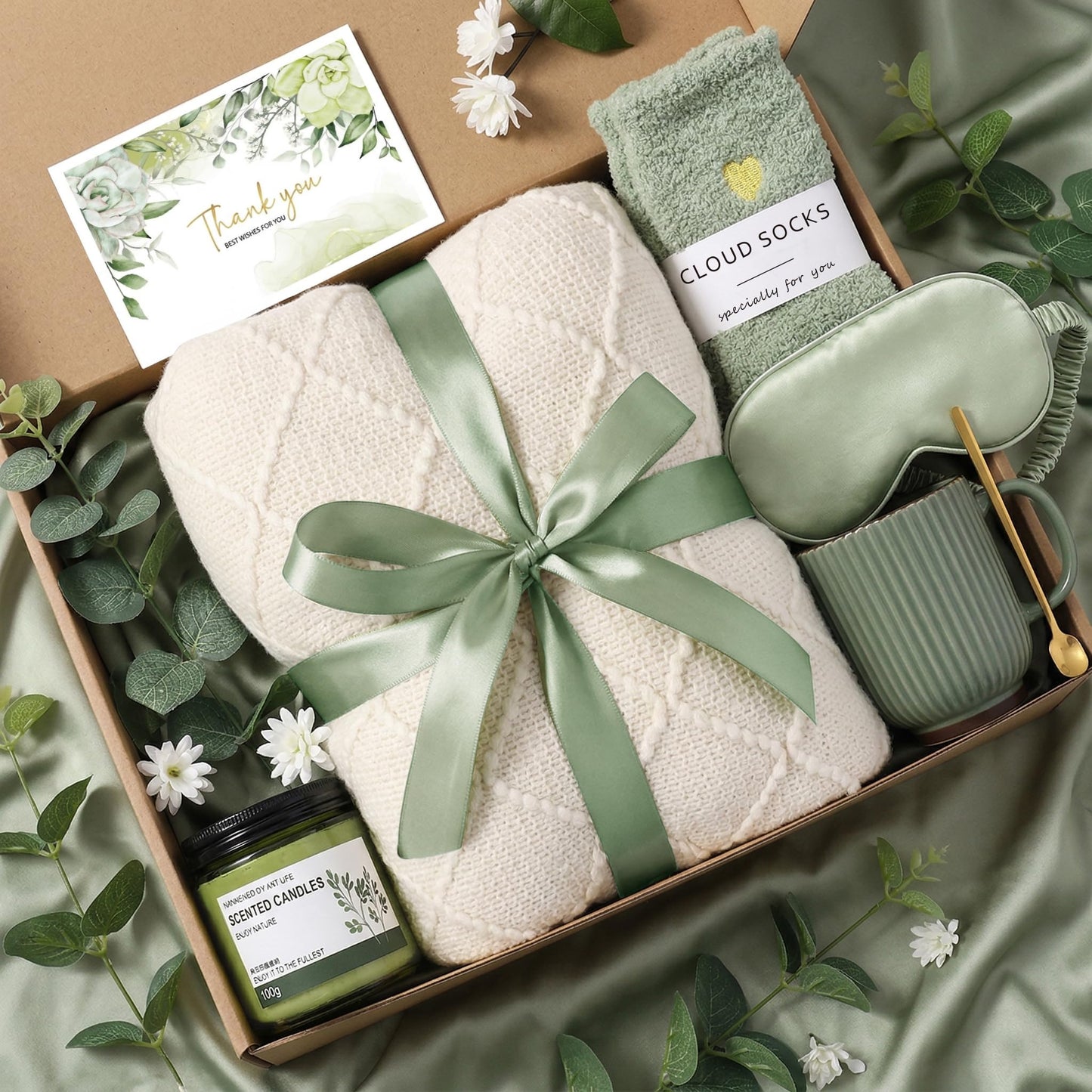 Mothers Day Gift Set for Women - Get Well Soon & Birthday Gift Baskets for Her Mom Wife Girlfriend, Care Package Gift Baskets Thinking of You Sympathy Gift Box for Friend