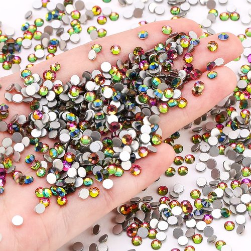 Novani Rhinestones 1440pcs SS20 Glass Rhinestones Crystal Flatback Gemstones for Crafts Nails Makeup Bags and Shoes Decoration（SS20, Rainbow）