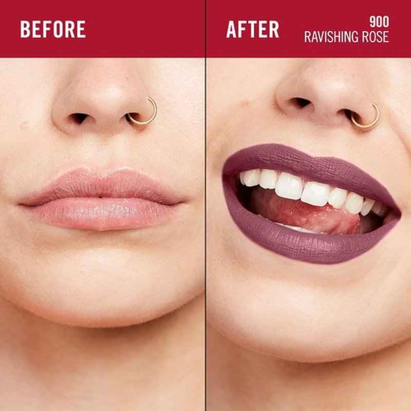 Rimmel London Lasting Mega Matte Liquid Lipstick, Long-Lasting, Hydrating, Vegan Formula - 900 - Ravishing Rose, 0.25oz