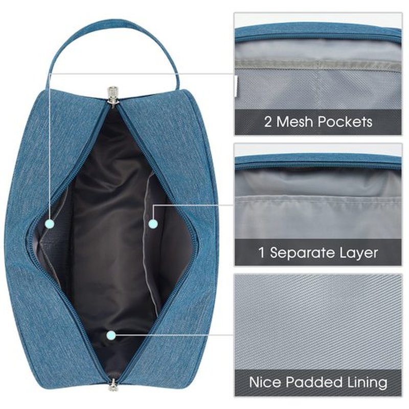 Narwey Travel Toiletry Bag for Men and Women Traveling Dopp Kit Shaving Bag for Toiletries Accessories (Navy Blue)