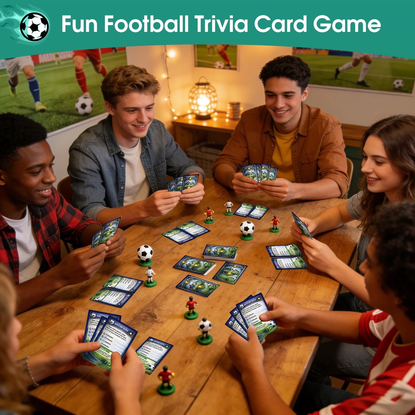 JOH World Cup 2026 Soccer Trivia Card Game - Over 200 Soccer Trivia Questions | Family Game Night | World Cup 2026 Soccer Cards Games for Kids & Adults | Soccer Gift