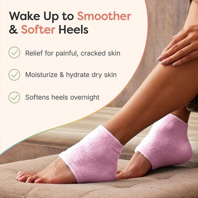 ZenToes Moisturizing Fuzzy Sleep Socks with Vitamin E, Olive Oil and Jojoba Seed Oil to Soften and Hydrate Dry Cracked Heels (Regular, Blue and Pink)