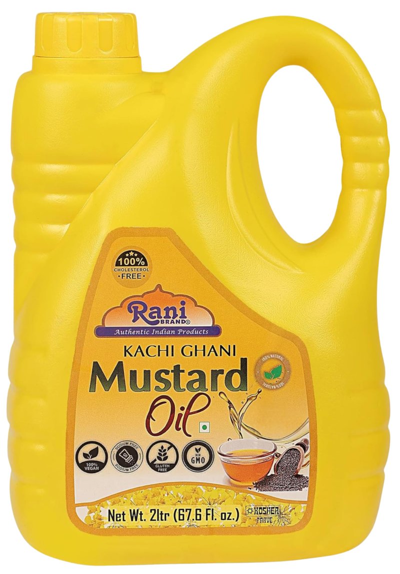 Rani Mustard Oil (Kachi Ghani) 67.6 Ounce (2 Liter) NON-GMO | Gluten Free | Vegan | 100% Natural | Kosher