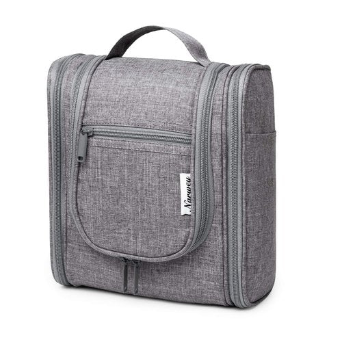 Narwey Small Hanging Travel Toiletry Bag Cosmetic Make up Organizer for Women and Men (Medium, Grey)