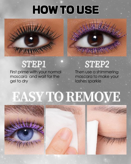 Green Glitter Mascara, Sparkle Diamond Colored Mascara, Multi-Use Shimmer Waterproof Mascara, Define Long Lasting Curling Eyelashes, Voluminous Lengthening Mascara Makeup for Women Party Festival-05