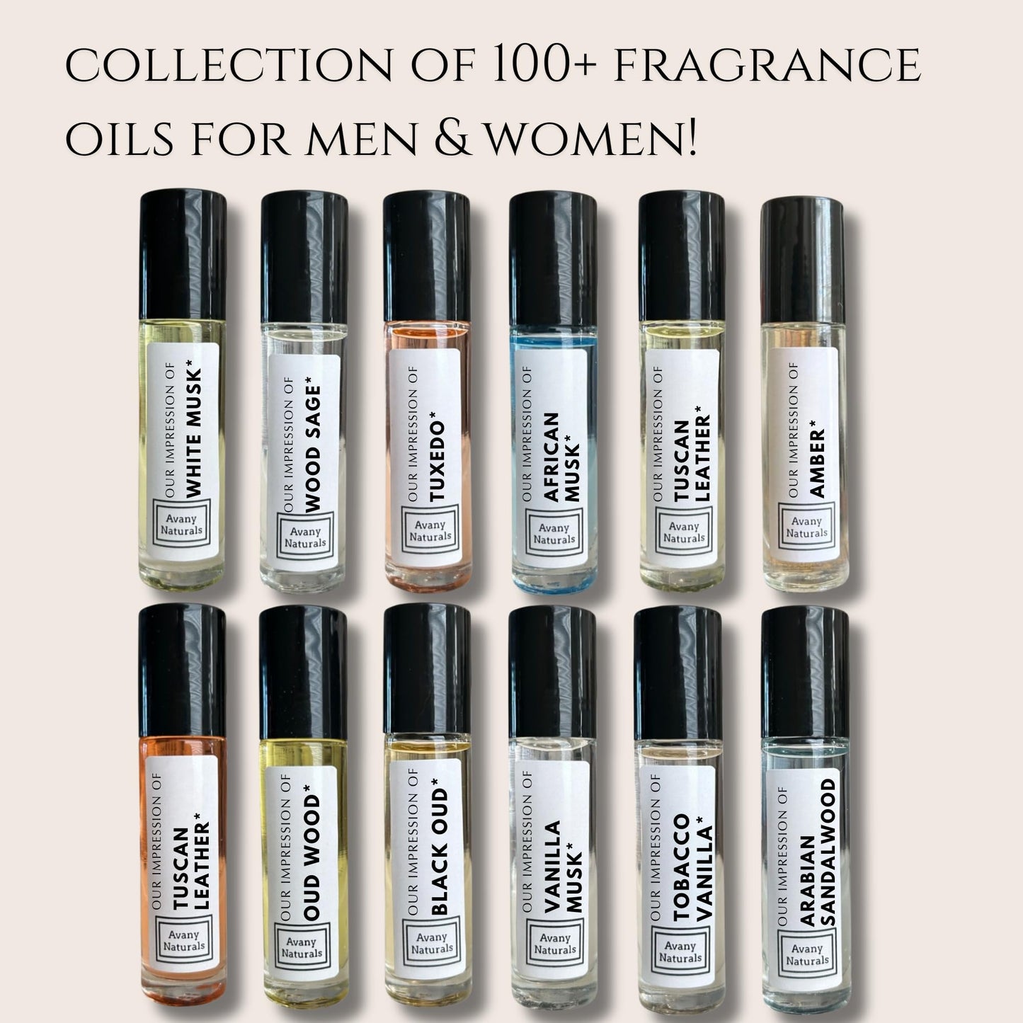 Avany Naturals EGYPTIAN MUSK OIL - Bigger & Better Roll on Perfume Samples, Long Lasting Body Oil Based Cologne, Perfumed & Scented Aroma for Skin 1.2 Fl Oz (Egyptian Musk)