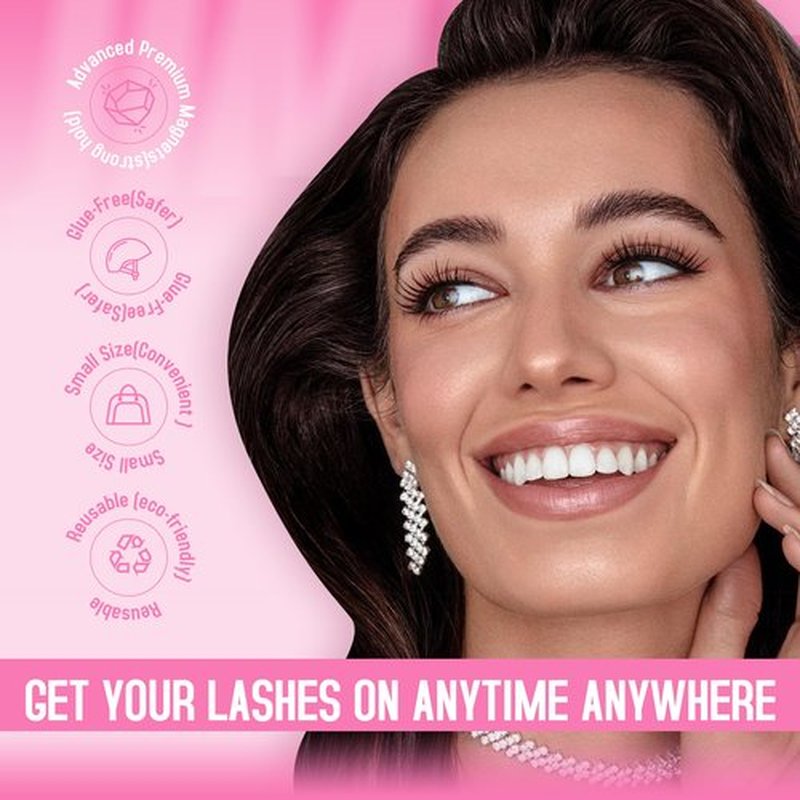 Magnetic Eyelashes Cat Eye Natural Look Wispy Magnetic Lashes without Eyeliner Reusable Short 14MM Magnetic Eyelashes with Applicator No Glue Needed All Day Comfort Lashes with Magnets by JIMIRE