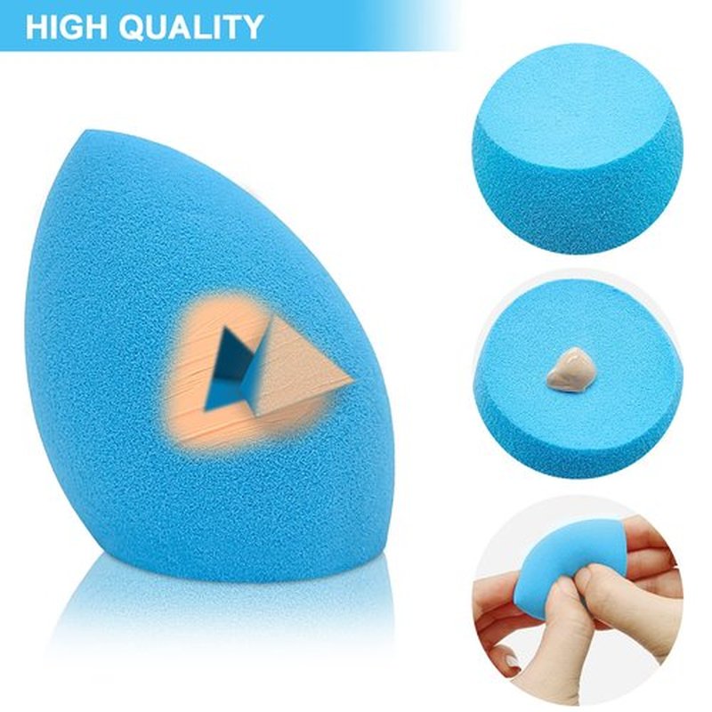 Makeup Sponge Holder Set,Makeup Blending Sponge Storage Drying Rack and Cute Silicon Sponge Carrying Travel Case with 4 Pieces Makeup Sponge Egg for Liquid and Powder