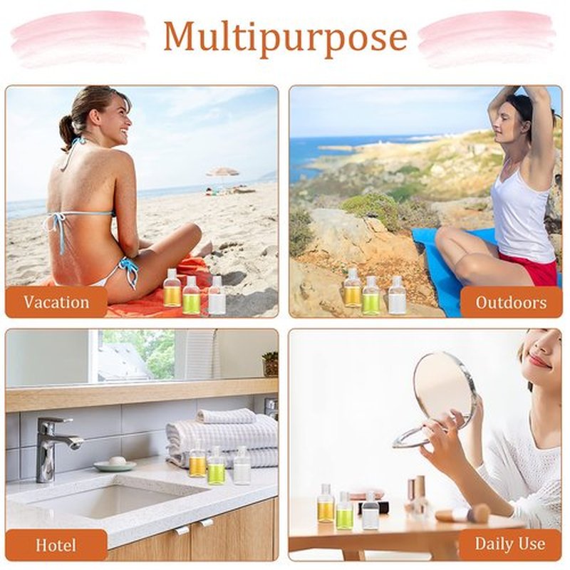 Kitchen GIMS Clear Plastic Empty Squeeze Bottles with Disc Top Caps 6 Pack 3.4 oz Travel Bottles TSA Approved Leak Proof Plastic Travel Bottles for Shampoo, Conditioner & Lotion