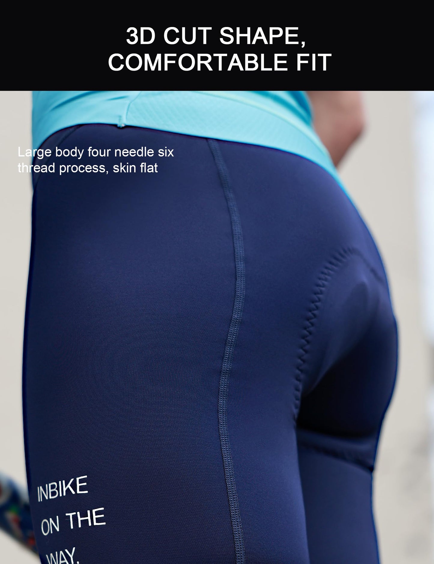 INBIKE Women's Cycling Bib Shorts with 3D High Density Sponge Padded Long Cycling Breathable Bib Shorts Blue
