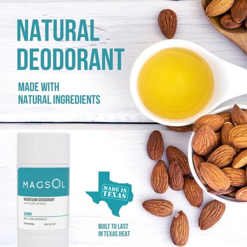 MAGSOL Aluminum Free Deodorant for Women and Men - Natural Deodorant with 4 Total Ingredients, No Baking Soda (Jasmine)