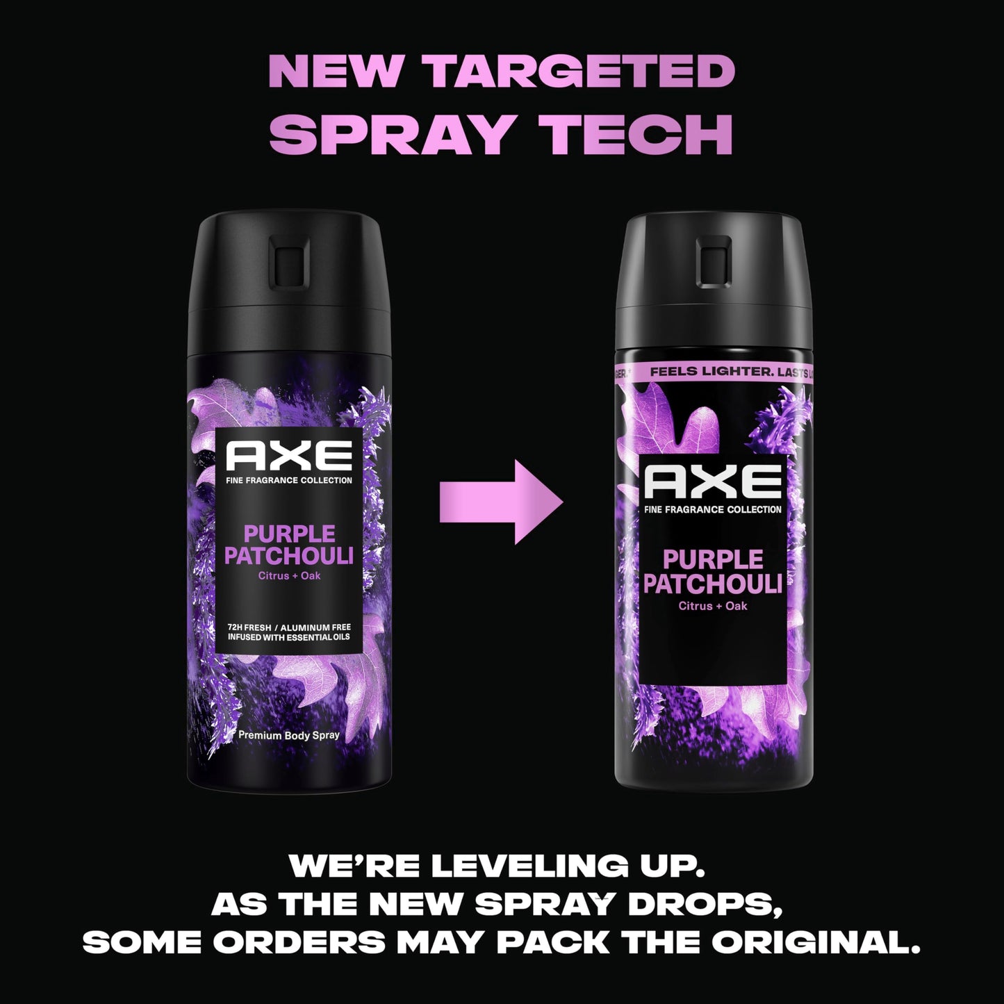 AXE Fine Fragrance Collection Body Spray Purple Patchouli 72 Hour Freshness Aluminum Free 2.9 oz