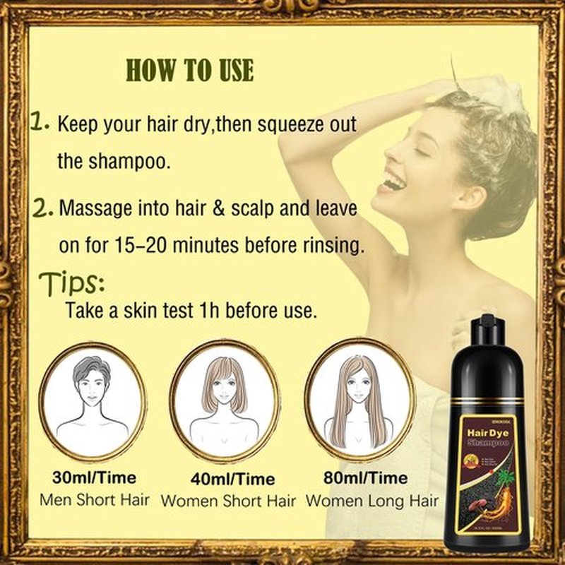 Coffee Hair Dye Shampoo 3 in 1 - Instant Shampoo Para Pintar el Cabello for Refresh Hair Color, Herbal Shampoo Hair Dye for Women Men, Easy to Use & Long Lasting Hair Color Shampoo 16.90 oz