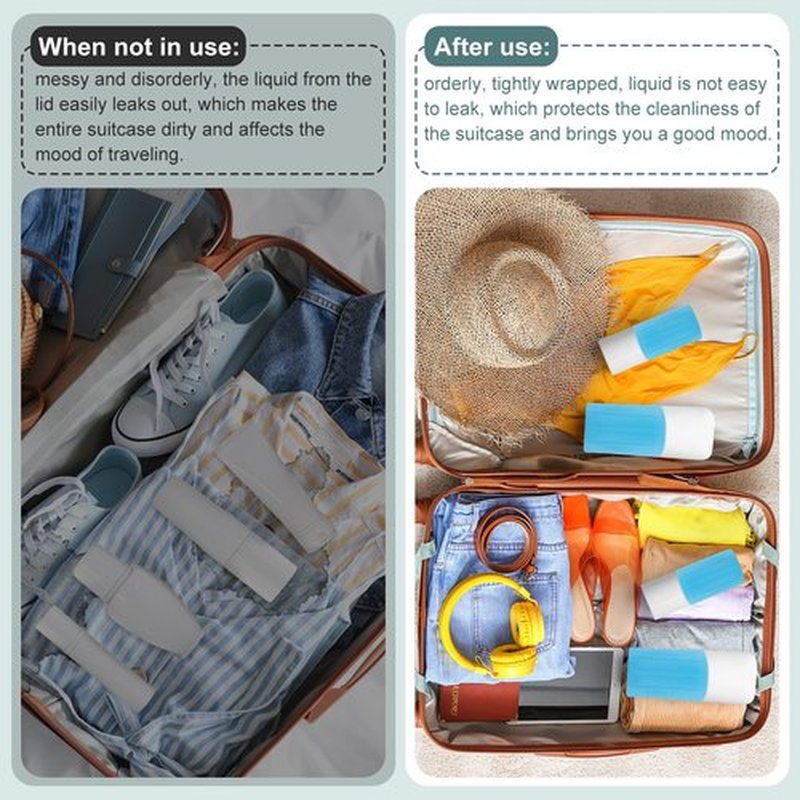 NACHLYNN 10 Pack Silicone Bottle Covers Blue Silicone Travel Size Container Sleeves Travel Bottle Covers Reusable Travel Sleeves for Toiletries for Men Women Travel Toiletry Bag Accessories