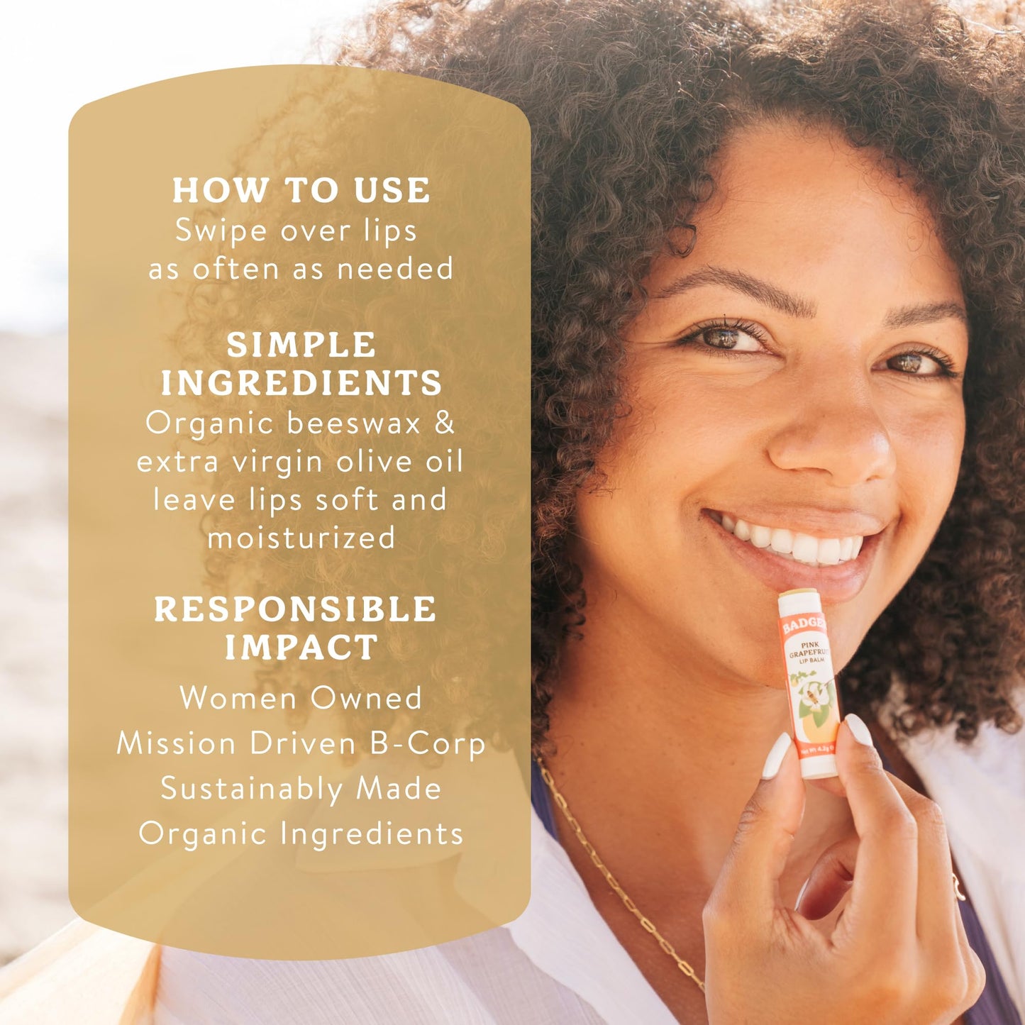 Badger Vanilla Madagascar Classic Lip Balm, 100% Organic Lip Balm, Long Lasting Lip Care w/Light Silky Texture, Comforting & Relaxing, 4 Pack