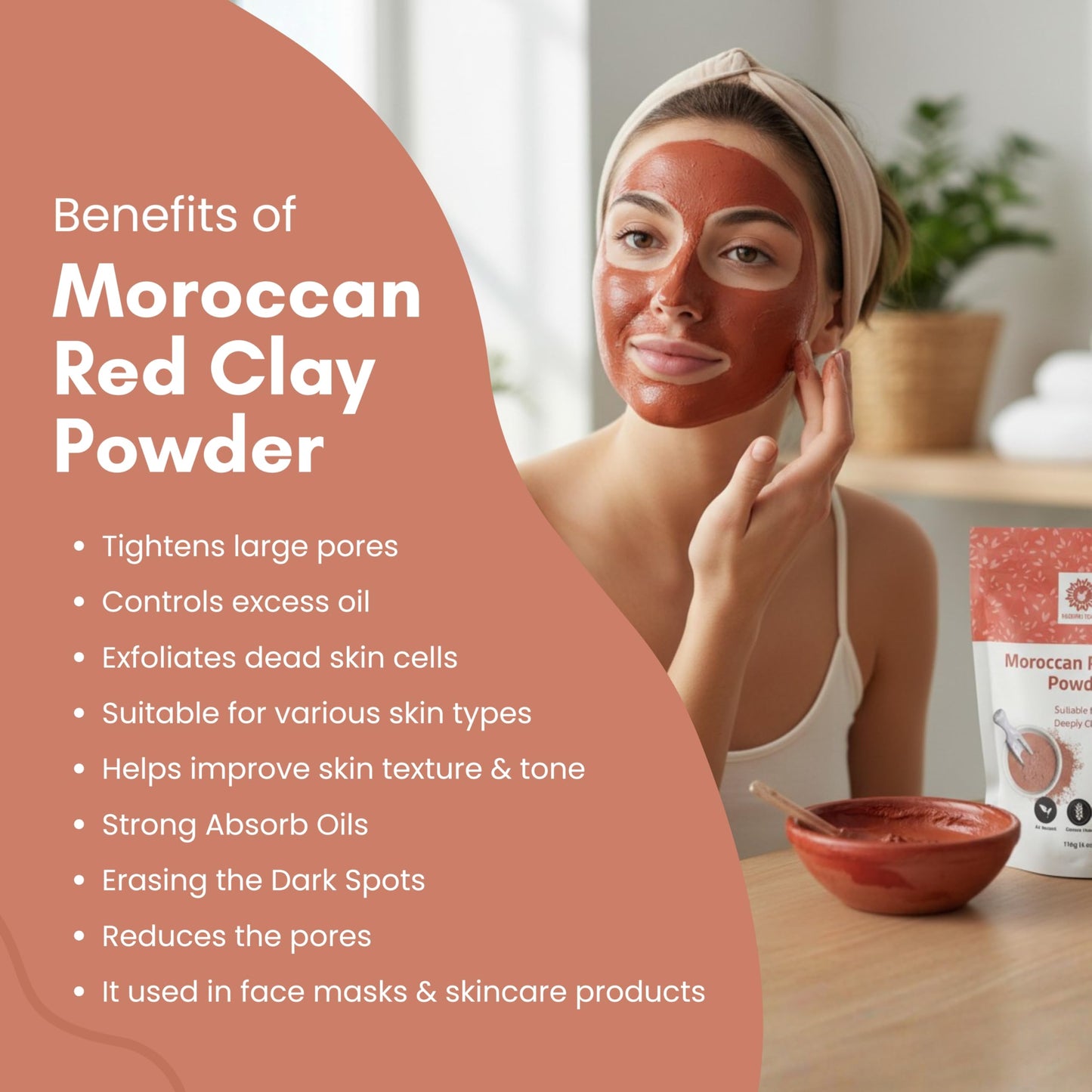 French Pink Clay Powder, 227 g, Clay powder for Face Masks, Soaps