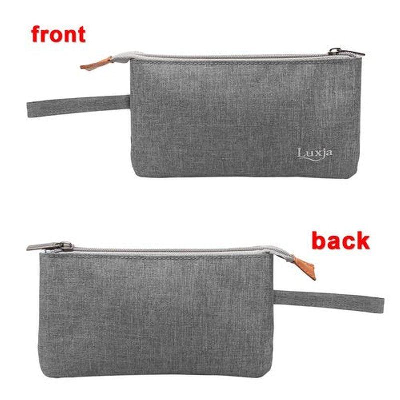 LUXJA Essential Oil Carrying Bag - Holds 9 Bottles (5ml-15ml, Also Fits for Roller Bottles), Portable Organizer for Essential Oil and Small Accessories, Gray