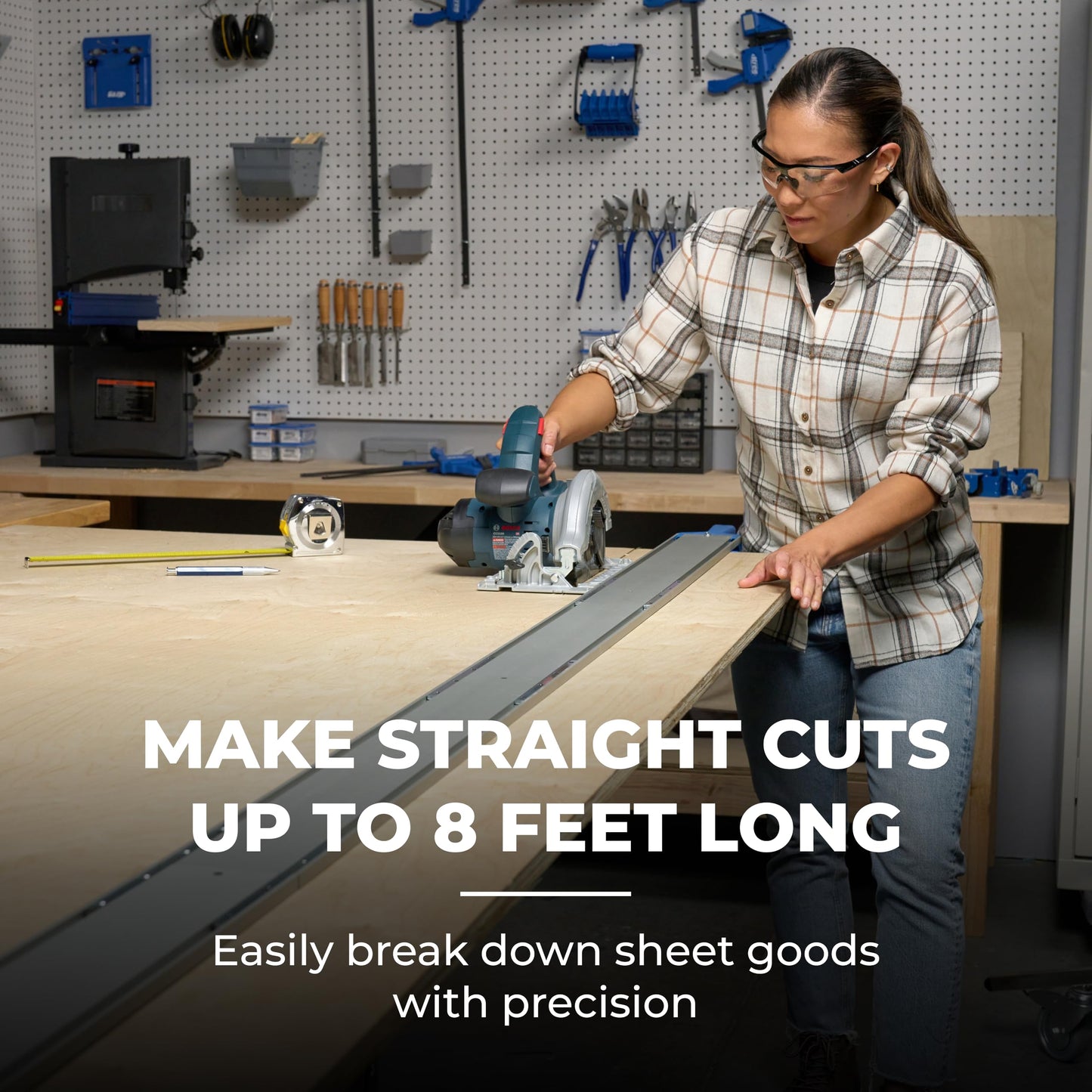 Kreg KMA4700-E Straight Edge Guide XL - 98-Inch - For Circular Saw - For Accurate Cross Cut & Rip Cut - Aluminum Guide Rails - Carpentry Tools & Accessories - Professional-Grade