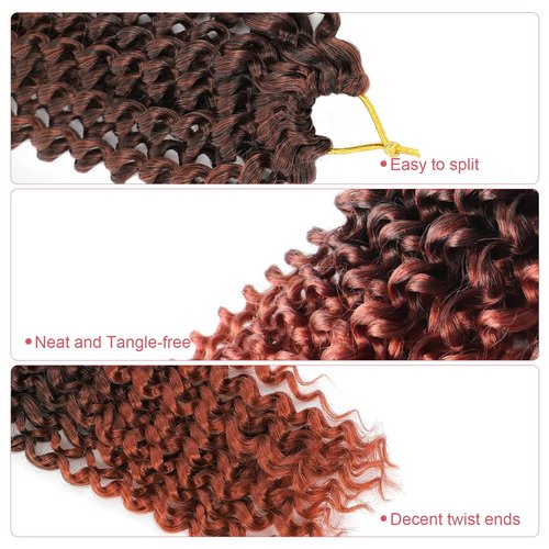 Pelokaa Passion Twist Hair - 16 Inch 7packs Ombre Orange Water Wave Crochet Braids Synthetic Braiding Hair Extensions (16 Inch, T350-7P)