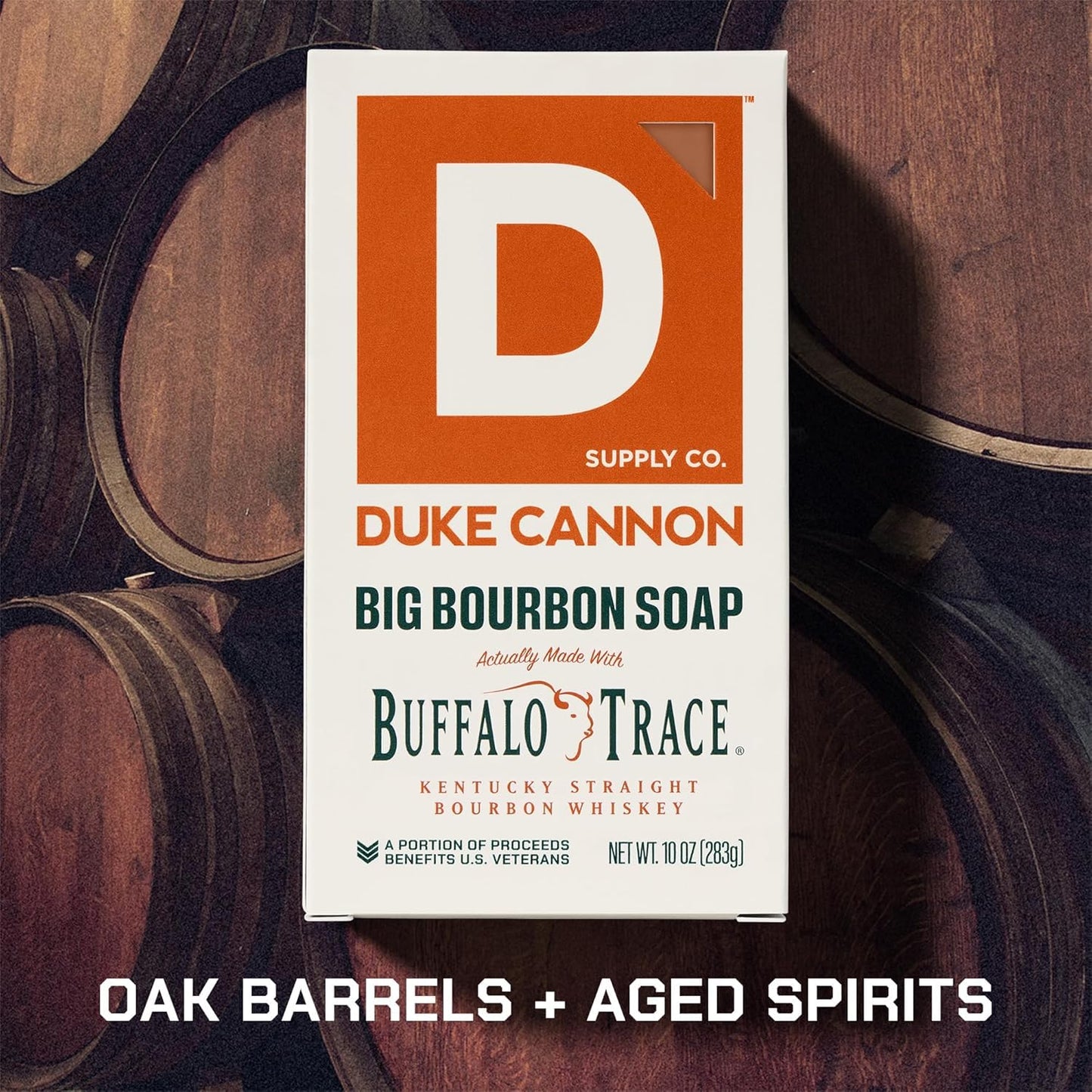 Duke Cannon Supply Co. Extra Large Bar Soap - Men's Natural Bar Soap With A Masculine Scent - Big American Bourbon USA-Made Soap - All Skin Types - Hydrating Big Brick of Soap - Bourbon,10 oz