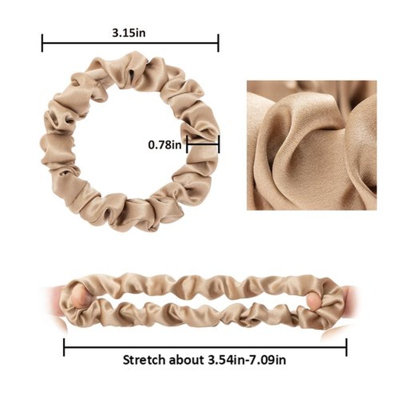 MurierSilk Silk Hair Scrunchies, 100% Pure Mulberry Silk Hair Tie for Women Grils, 6 Count, Small-6pcs-N, Prevents Hair From Frizz And Breakage