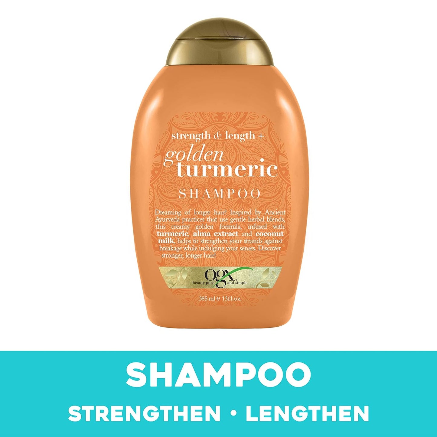 OGX Golden Turmeric Conditioner for Stronger, Longer Hair - Sulfate-Free, 13 Fl Oz
