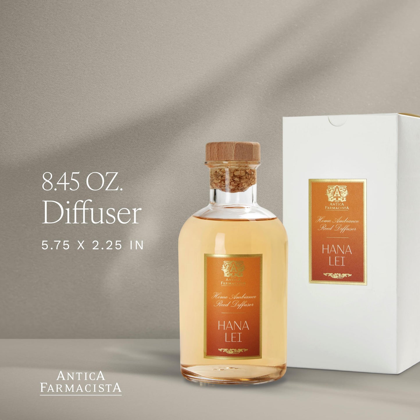 Antica Farmacista Home Ambiance Diffuser - Long-Lasting Reed Scent Diffuser - Luxury Room Freshener Gift - Hana Lei, 8.45 fl oz