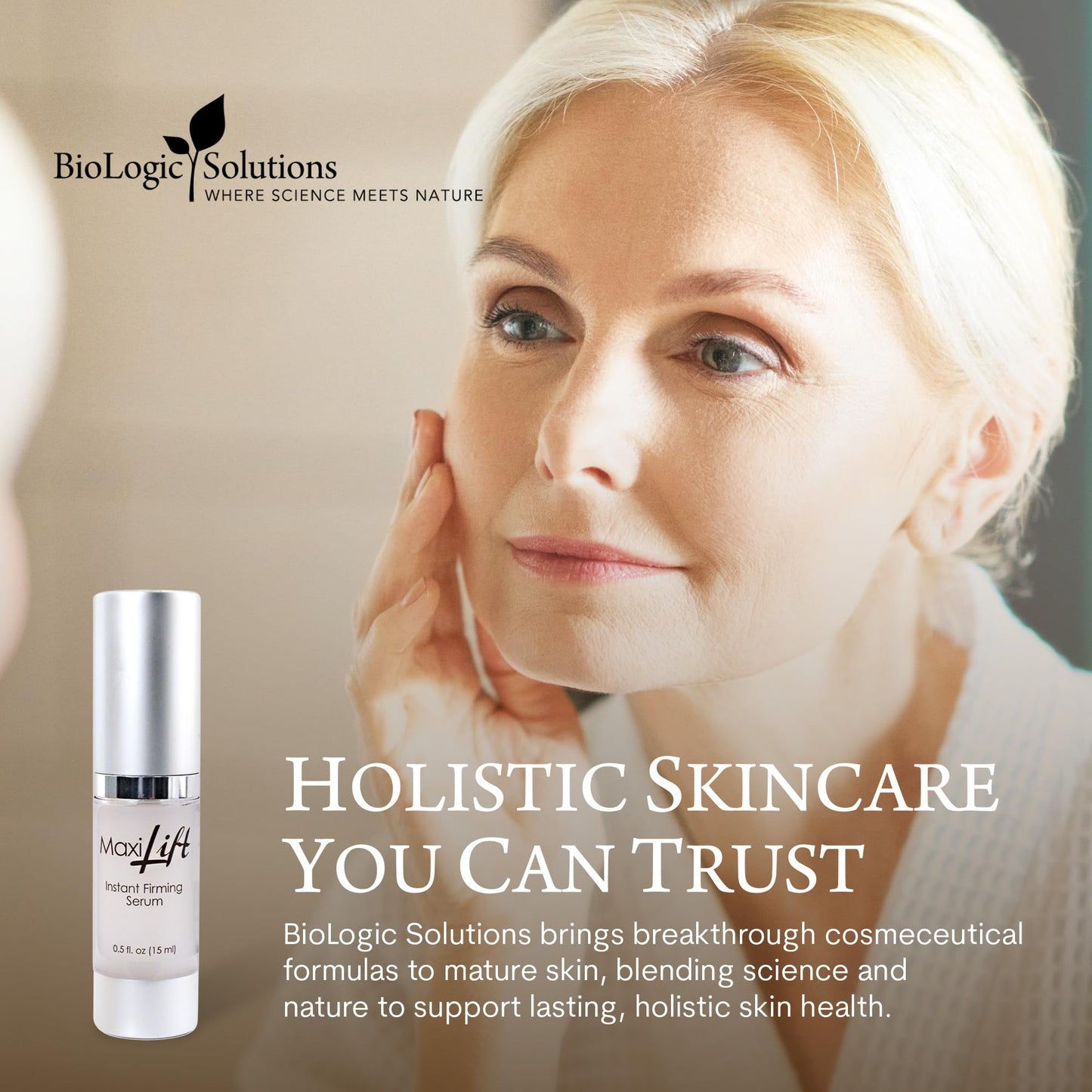 Biologic MaxiLift Instant Face Lift Serum - Skin Tightening Face Serum for Women Eyes, Firms and Smooths Sagging Skin, Fine Lines & Wrinkles - 0.5 Fl Oz