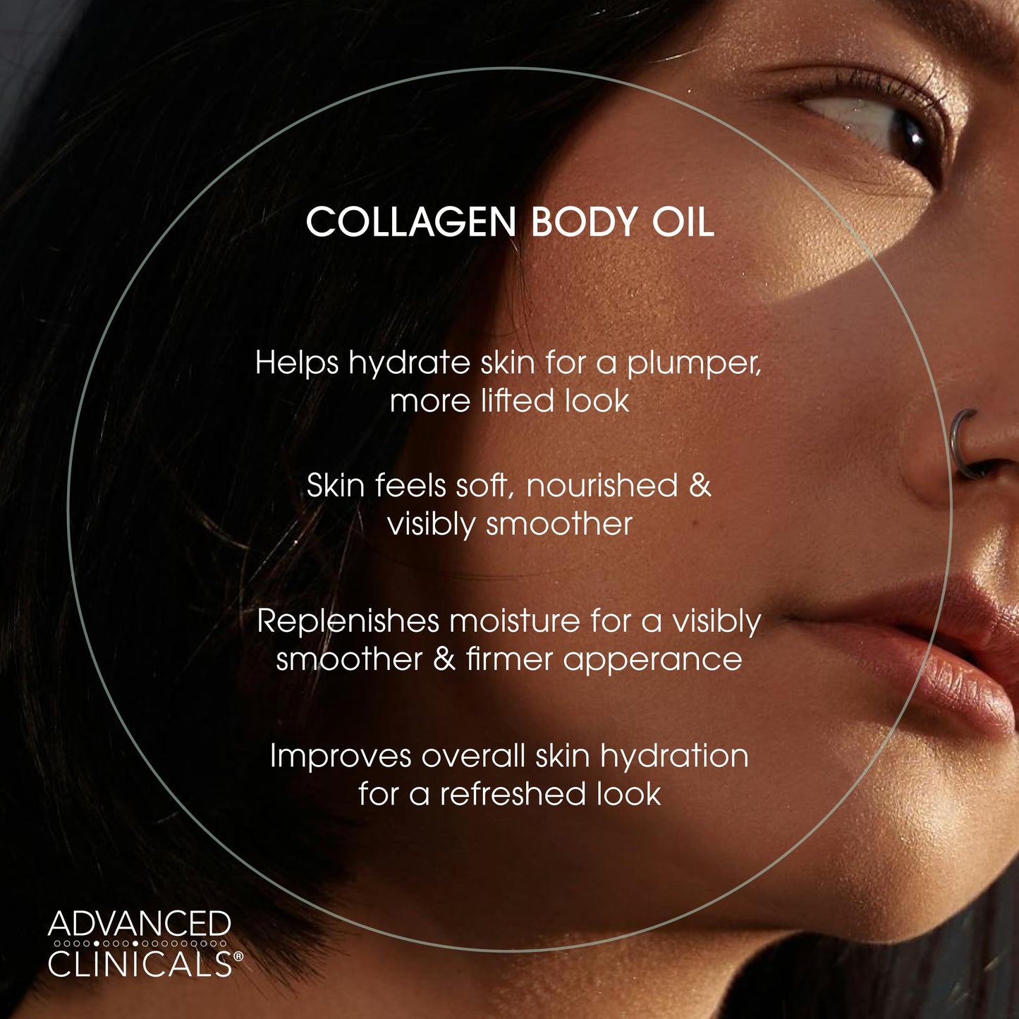 Advanced Clinicals Collagen Body Oil + Vitamin C Brightening Body Oil Moisturizer 2pc Skincare Set - Nourishing, Brightening, & Firming Massage Oil To Improve Look Of Crepe Skin + Dark Spots, 2PC Set