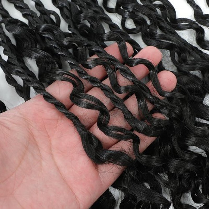 Goddess Twist Braids Crochet Hair With Curly Ends Senegalese Twist Braids Crochet Braids 6 Packs Black color Crochet Synthetic Braiding Hair Extension for Black Women (14inch, 1B)