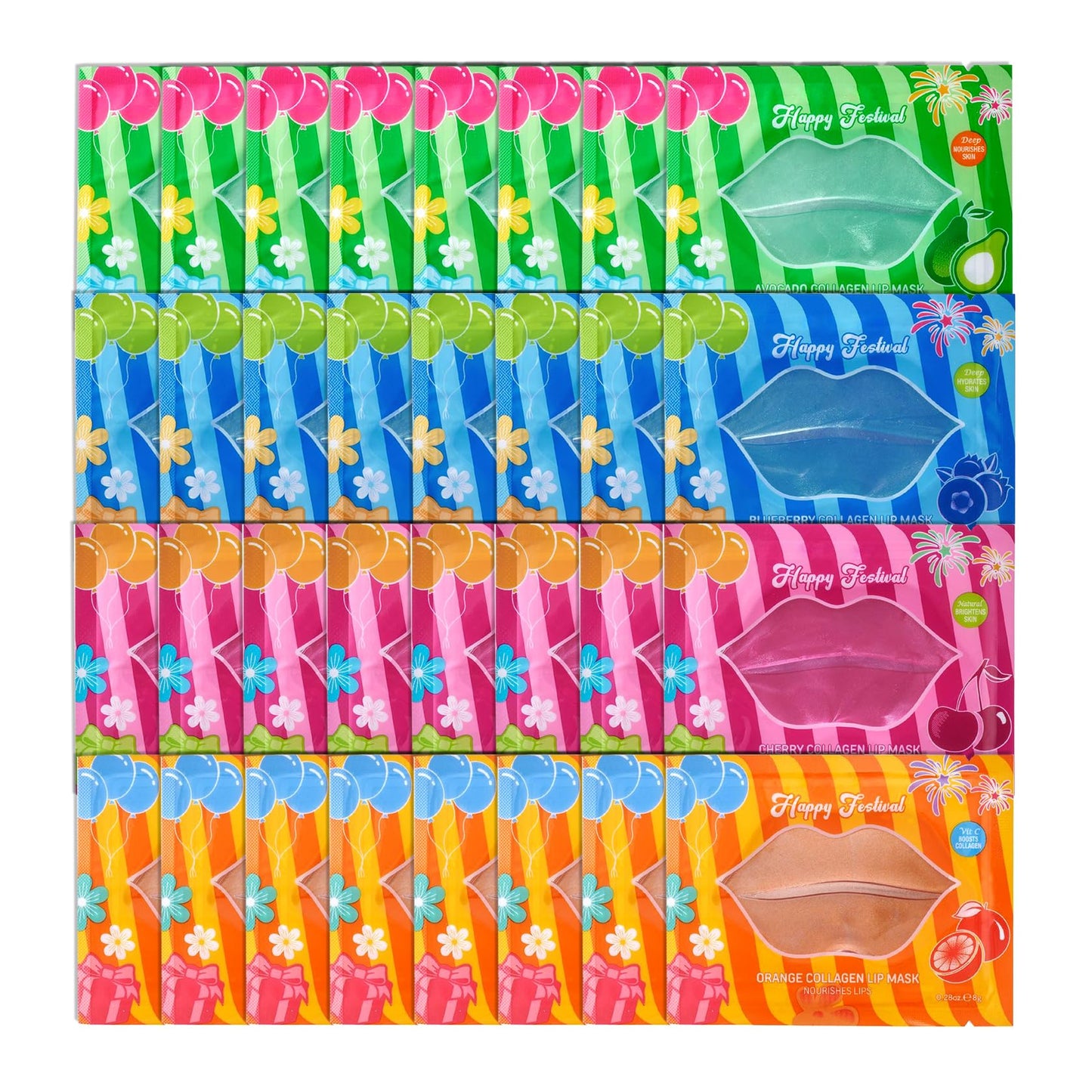 32PCS Lip Balm Lip Mask Set,Moisturizing Lip Balm Lip Care Products,Sleeping Lip Mask,Non-greasy Overnight Lip Moisturizer,Long Lasting Hydrating Lip Butter Lip Care Kit 06