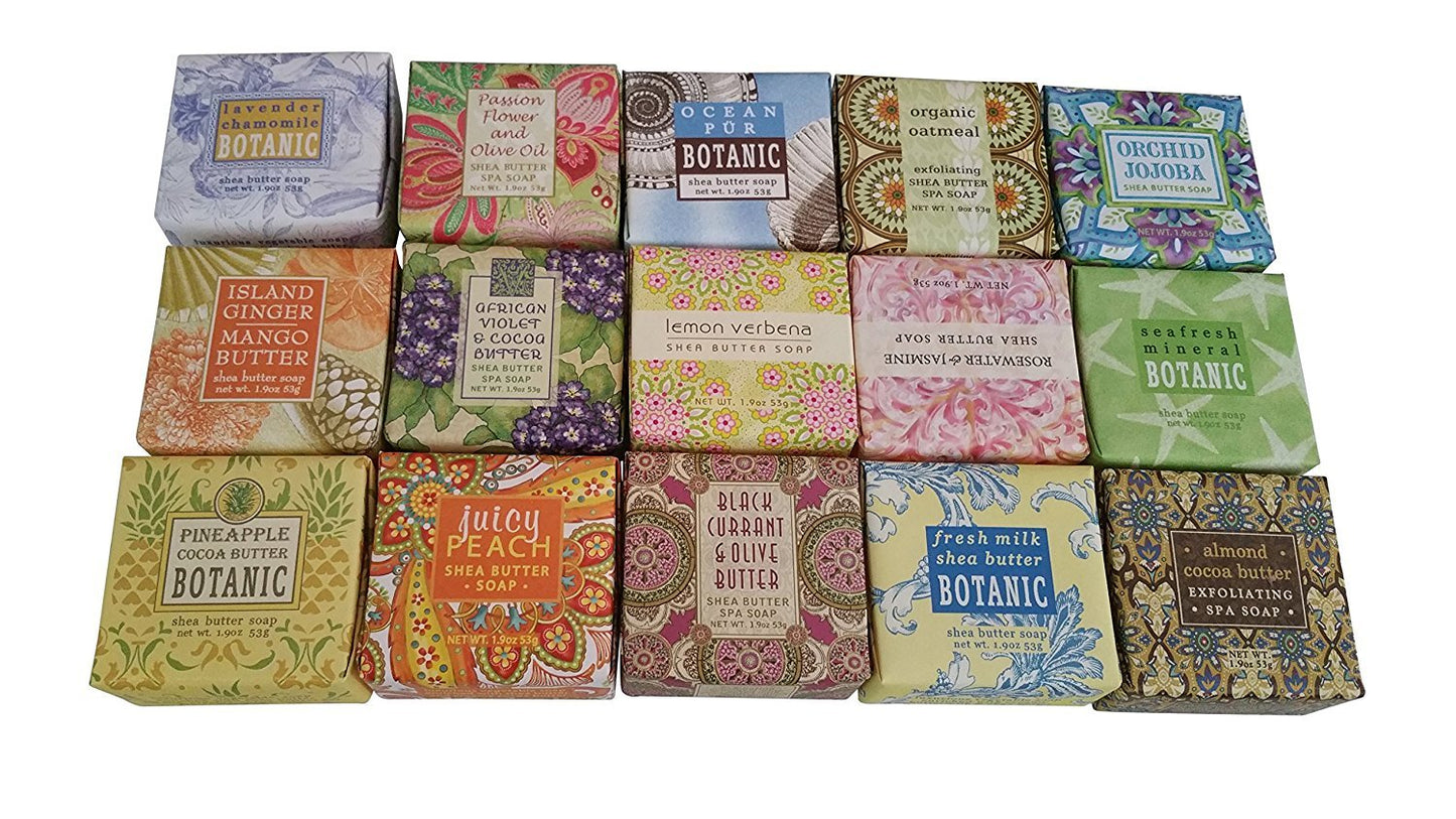 Greenwich Bay Trading Company Soap Sampler 16 pack of 1.9oz bars - Bundle 16 items