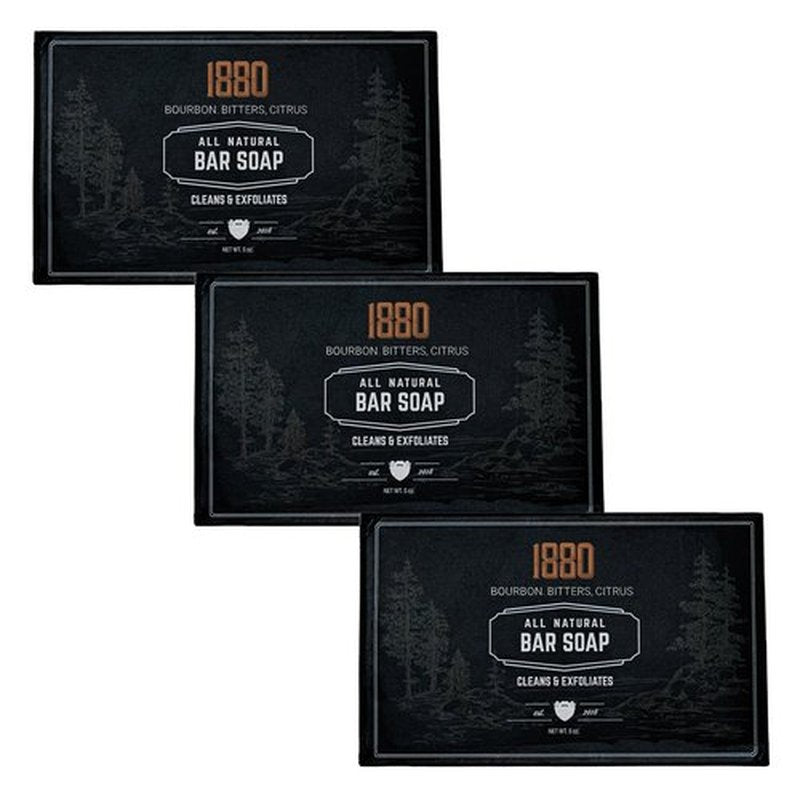 Live Bearded: All-Natural Bar Soap For Men, 3-Pack of 5 oz. Bars, Made in the USA, Exfoliates, Moisturizes - Bamboo Charcoal, Pumice, Coconut, Avocado, and Argan Oils - 1880 Scent