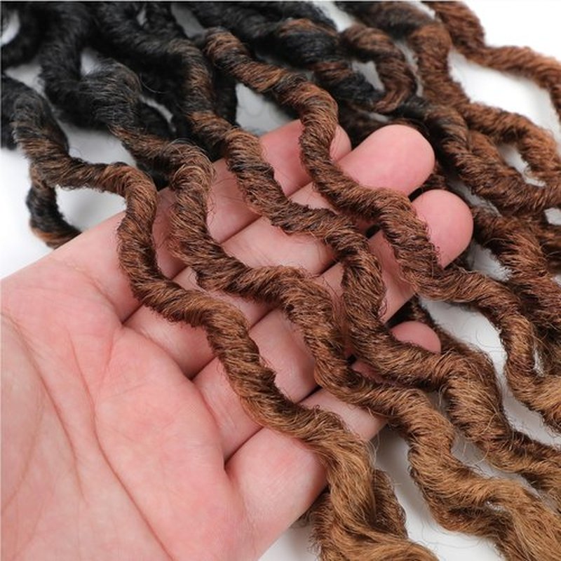 Karida Goddess Locs Crochet Hair 12 Inch, Short Faux Locs Crochet Hair 8 Packs, Crochet Goddess Locs With Curly Ends Crochet Hair for Black Women Pre Looped (12 Inch (Pack of 8), 1B/30/27#)