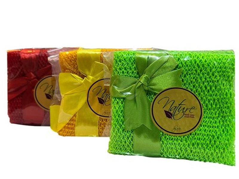Nature by EJN - Net Bath Sponge, Customized N1 Weave, Long, NKN Naturals, Skin Exfoliation, African, Porous, Stretches to Approximately 49" (Sea Blue)
