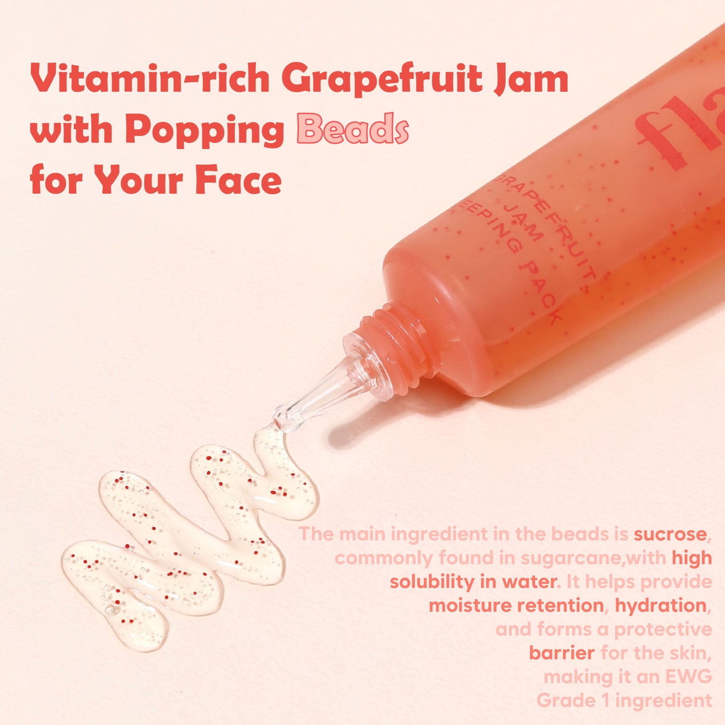 flaner Grapefruit Jam Sleeping Mask – Revitalizing Overnight Face Mask, Vitamin C, Melatonin, Adenosine, Night Deep Hydration Care, Natural Ingredients, Korean Skin Care, 2.02 fl. oz.