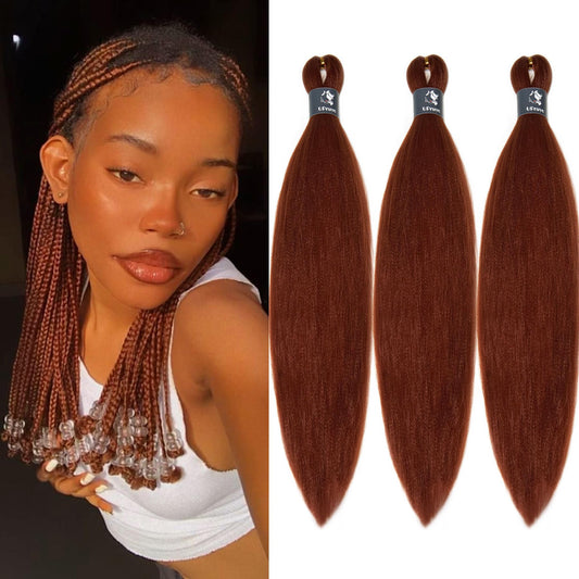 UPruyo Kids 350 Ginger Braiding Hair Pre Stretched 18 inch Short Braiding Hair Extensions for Box Braids Synthetic Micro Knotless Braiding Hair 3 Pack